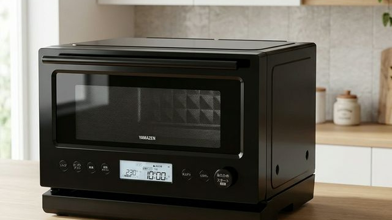 山善 スチームオーブンレンジ YRZ-WF150TV キッチン設置シーン