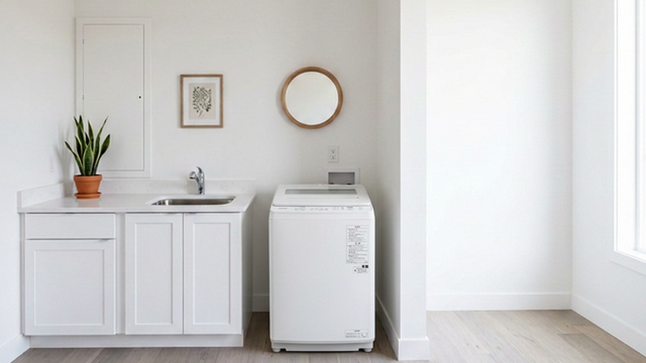 日立 ビートウォッシュ 縦型洗濯機 10kg BW-V100M(W) キッチン設置シーン