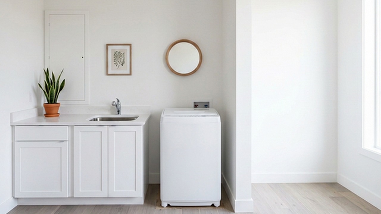 東芝 ZABOON 縦型洗濯乾燥機 8kg AW-8VH4(W) キッチン設置シーン