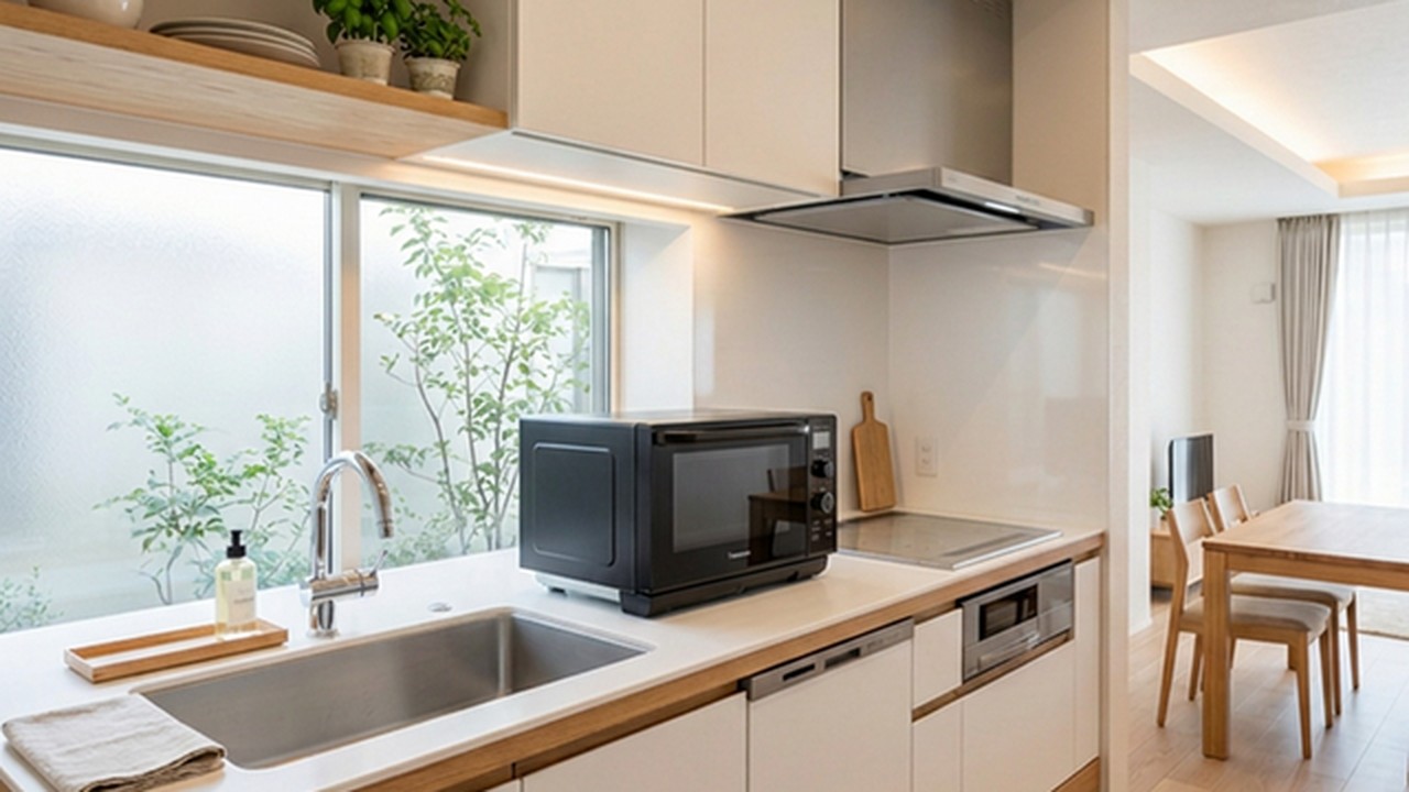 パナソニック オーブンレンジ NE-NMS1-K キッチン設置シーン
