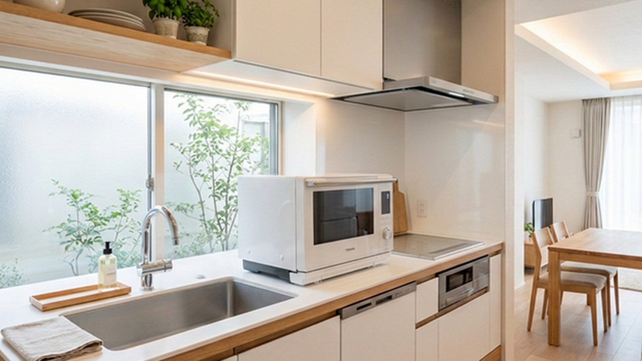 東芝 石窯ドーム オーブンレンジ ER-XD3000 キッチン設置シーン